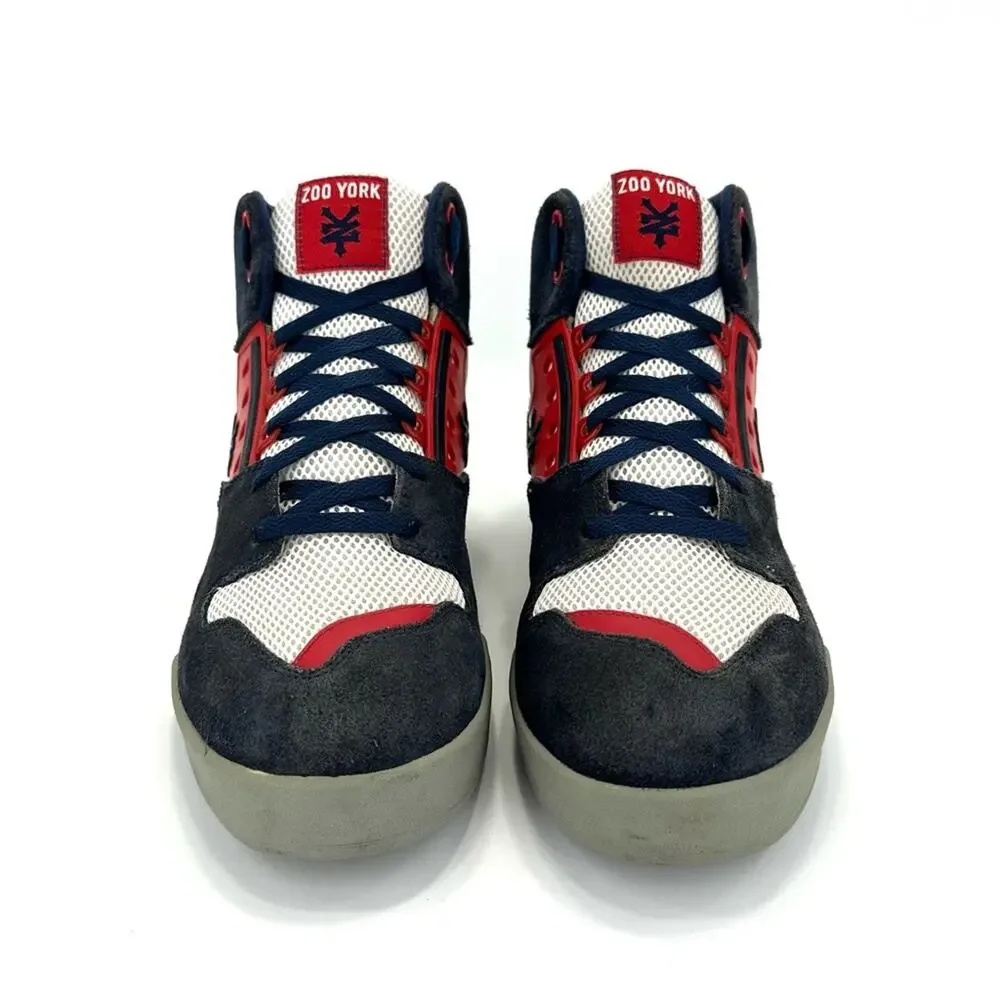 Zoo York The Capital Men High Top Sneaker Size 12 Red Blue White Suede & Leather